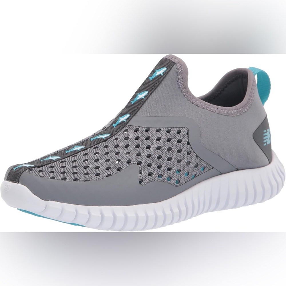 Size 9.5 Toddler New Balance Kids Aqua Shoes Gray with Blue Accents